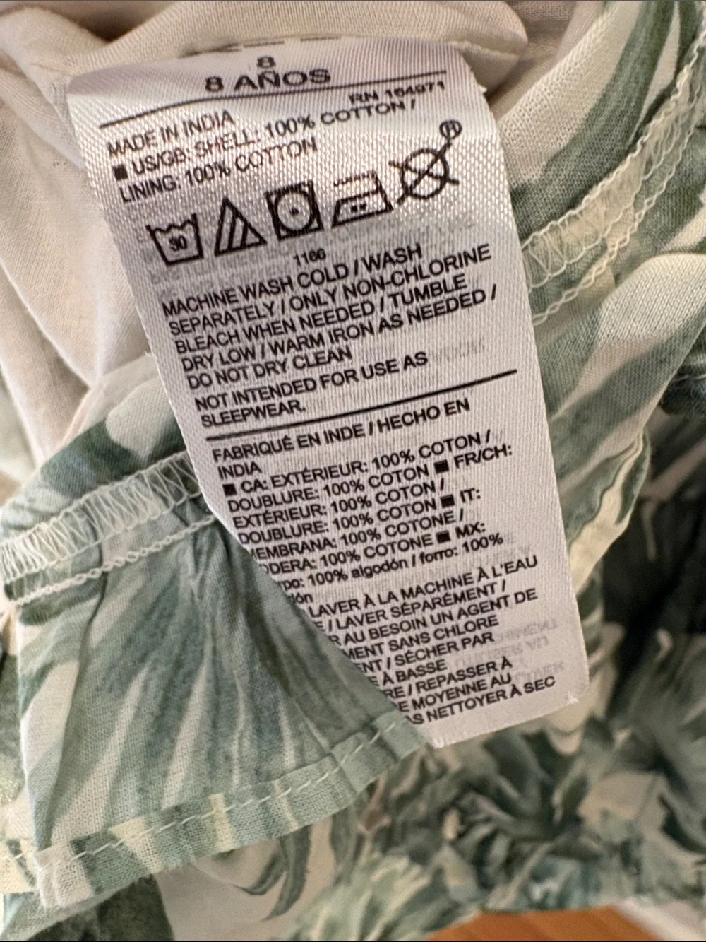 Janie & Jack girls smock tropical summer dress size 8